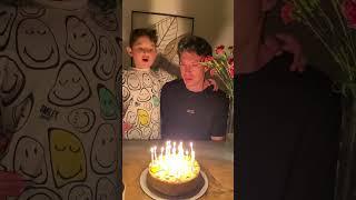 For my birthday, my son Alexei helped blow out the candles on the cake.  Too many for one!