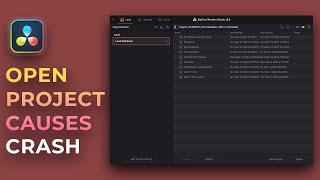 Davinci Resolve 18.6 | Opening project causes CRASH | Fix