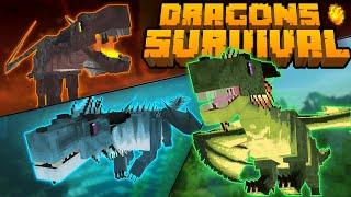 DRAGONS SURVIVAL -УНИКАЛЬНЫЙ МОД НА ДРАКОНОВ В МАЙНКРАФТЕ ПОЛНЫЙ ОБЗОР НА МОД ПРЕВРАЩЕНИЕ В ДРАКОНА