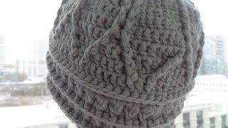 Женская шапка крючком,рельефные узоры 1 часть( relief cap crochet) (Шапка #30)