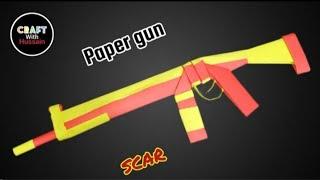 How to make a paper gun | paper craft | SCAR | craft with Hussain...