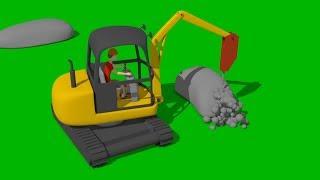 #Truck & Mini #Excavator with Impact Hammer | Construction  Obstacle Square Excavator simulation