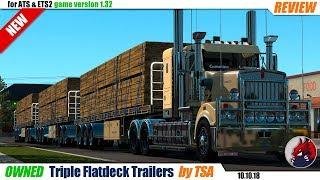 ATS & ETS 2 (1.32) | owned trailer mod "Triple Flatdeck Trailers" (1.32) by TSA - review