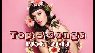 Top 5 Worldwide Hits Of Each Year (1956 - 2019)