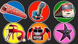 Spin Wheel Train Eater, Thomas Lipan, Kereta Titipo, Monster Gorka, Fire Truck Eater, Starro