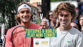 Andrey Rublev & Stefanos Tsitsipas Play Mini Tennis 🫶