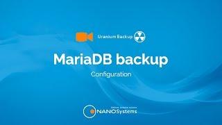 Set up a MariaDB database backup