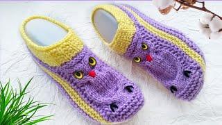 The tracks are made with knitting needles WITHOUT A SEAM. OWL pattern. A detailed master class.