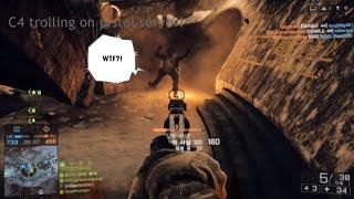 Battlefield 4 mega C4 trolling on pistol server