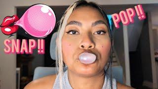 ASMR Chewing Super Bubble Up Close , Snapping Popping Gum , Loop Video