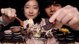 ASMR EXPLODING CHOCOLATE CHEESE CAKE, HAAGEN DAZS ICE CREAM, OREO 초콜릿 아이스크림 먹방 爆漿芝士蛋糕FT GF  MAR ASMR