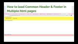 How to load common Header & Footer in multiple html pages | CORS issue explained | HTML