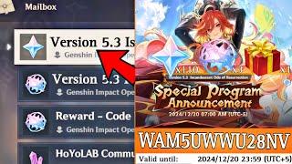 OFFICIAL!! REDEEM CODES for 410 PRIMOGEMS And 5.3 LIVESTREAM DATE – Genshin Impact