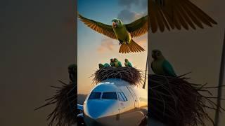 The Story of a Parrot making a nest on the Aeroplane and laying lots of eggs #ai