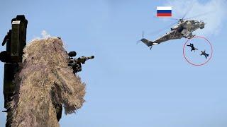 Russian MI-24P shot down by Ukrainian snipers, two skilled Russian pilots killed