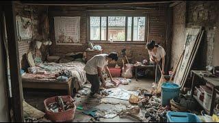 Couple helps sick mother renovate dirty old house in countryside