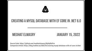 Creating a MySQL Database with EF Core in .NET 6.0