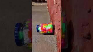 Breaking glass bottles on stairs ! Crushing Crunchy and soft things #shorts #asmr #satisfying