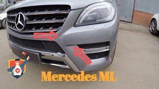 Mercedes ML w166 Ремонт и покраска переднего бампера. Front bumper repair