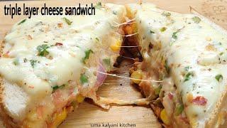 Triple layer cheese sandwich | veg cheese sandwich | veg sandwich | cheese sandwich | sandwich |