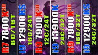 INTEL i9 12900KS vs RYZEN 7 7800X3D vs INTEL i9 13900K vs RYZEN 9 7900X3D vs INTEL i9 13900KS vs RYZ