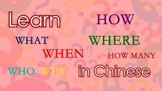 Learn Chinese: How to say WHAT, WHO, WHICH, WHERE, WHEN, WHY, HOW, HOW MANY in Mandarin Chinese