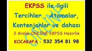 EKPSS tercihleri,kontenjanları,atama tarihi ve EKPSS 2026 Hazırlık eğitimleri hakkında SORU - CEVAP