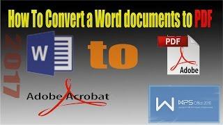 How To Convert a Word documents to PDF free download wps