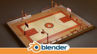 Making a Basketball Court in Blender 2.8 (Timelapse)