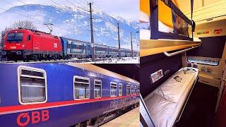 Winter Railway Journey to Austrian Alps - part 1: ÖBB Nightjet Train Berlin - Vienna in Sleeping Car