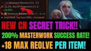 CN's SECRET MASTERWORK & TEMPERING TRICK REVEALED!!! | +18 Max Resolve Tech!