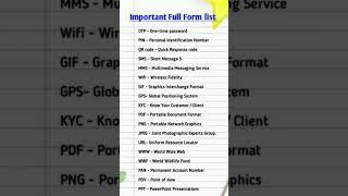 Important full form for competitive exam | Important  GK full form #fullform #iasinterviewquestion