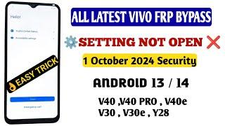 All Vivo Android 14 Frp Bypass (Setting Not Open) || Vivo V40 Frp Bypass Android 14 2024