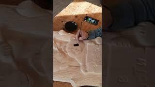 Семейка панд из дерева Резное панно Резьба по дереву Виль Аптюшев Wood carving #shorts