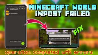 How To Import Worlds Into Minecraft Pe Zarchiver | Operation Completed With Errors Problem Solve