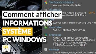 Comment afficher les informations système d'un PC Windows ?