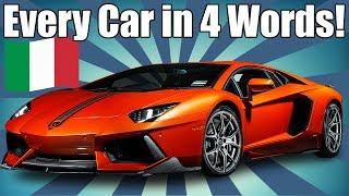 Every Car Ever in 4 Words! ITALIAN EDITION