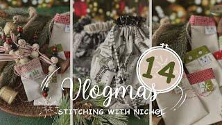 VLOGMAS 2024 DAY 14 | Sewing Drawstring Gift Bags + Easy Scissor Fobs Gifts