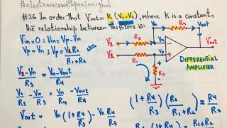 #26 FE-PE Exam Prep | Differential Amplifier | Relationship between Resistors