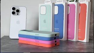 New 2025 iPHONE 16 PRO SILICONE CASES from Apple: Aquamarine/Peony/Periwinkle/Tangerine