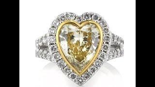 Mark Broumand - 4.50ct Fancy Yellow Heart Shaped Diamond Engagement Ring