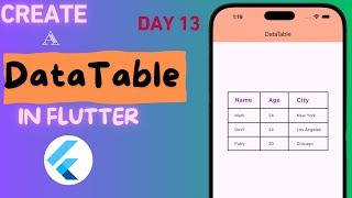 Datatable in Flutter || How to Create Table in Flutter