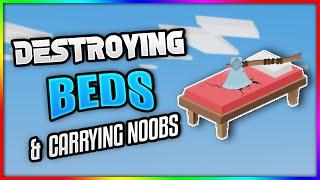 I *RUSHED BEDS & CARRIED RANDOMS* to Victory in Roblox Bedwars