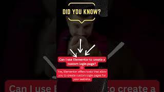 Can I use Elementor to create a custom login page?