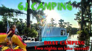 Boat camping on lake verret, fun in the sun! #southlouisiana #lakeverret