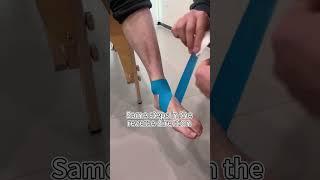 Learn how to use kinesiology tape to relieve pain associated with an ankle sprain.#kinesiologytape