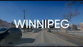 4K 24fps - Sunny Winter Driving From Ellen St. To Sargent Ave. Winnipeg Manitoba