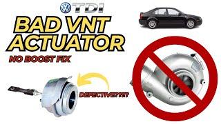 How To Replace VNT Actuator On VW TDI | No Turbo Boost FIX