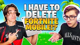 1v1 VS DuckyTheGamer - Loser DELETES Fortnite Mobile - Surfnboy