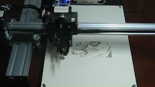 Laser Engraving Demo: Tiger|Paper|0.5W Laser Head with IDraw 2.0 A4